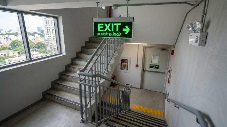 Quy định về lối thoát nạn, đèn exit, chiếu sáng sự cố