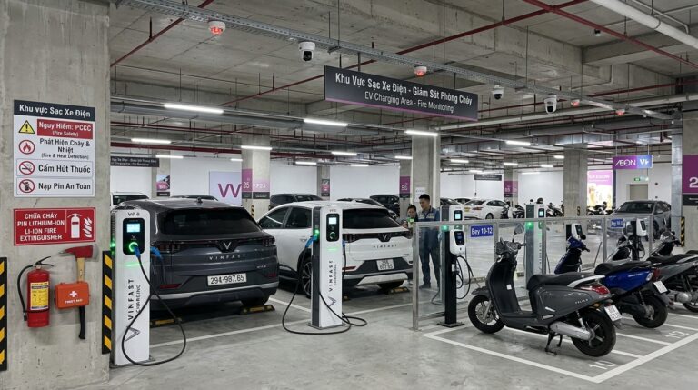 Giải pháp PCCC cho trạm sạc và khu vực có xe điện