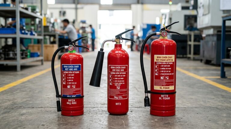 Bình chữa cháy bột, CO2, foam: chọn loại nào cho từng khu vực