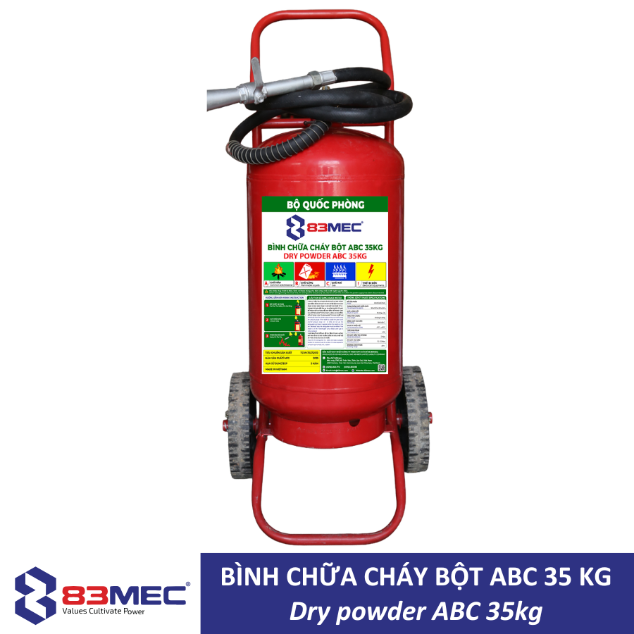 Bình chữa cháy bột ABC 35kg xe đẩy 83MEC