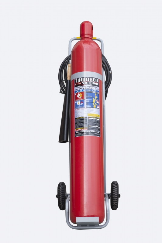Bình chữa cháy xe đẩy khí CO2 24kg Tomoken