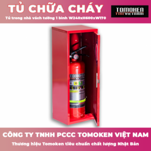 Tủ chữa cháy vách tường 1 bình Tomoken TMK-VT1B-0.6