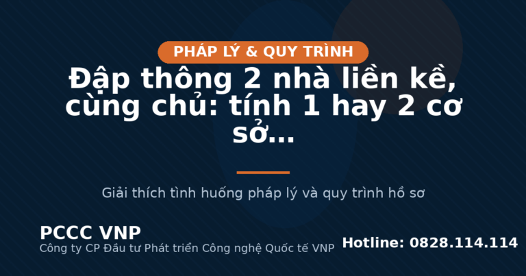 Đập thông 2 nhà liền kề, cùng chủ: tính 1 hay 2 cơ sở PCCC?