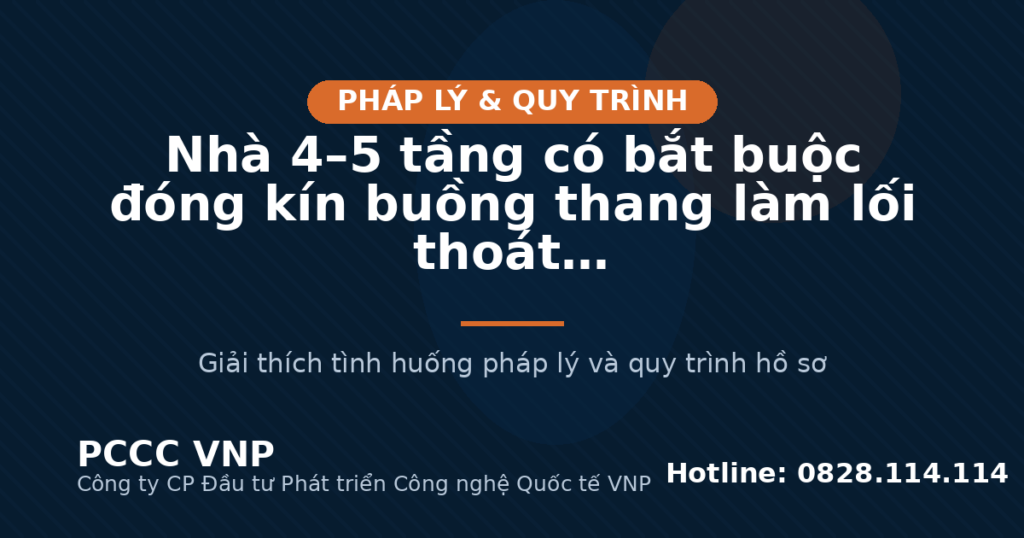 Nhà 4–5 tầng có bắt buộc đóng kín buồng thang làm lối thoát nạn không?